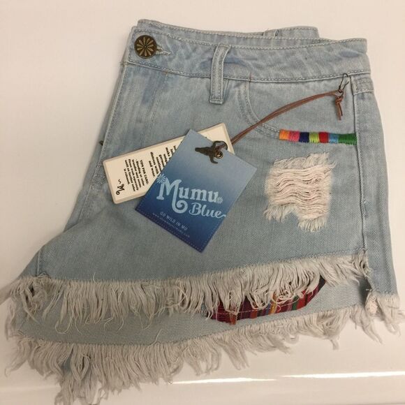 SHOW ME YOUR MUMU Distressed Denim Cabo Cutoff Shorts 29‎ - Picture 1 of 8